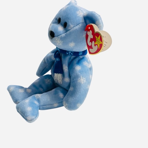 Ty Beanie Baby “1999 Holiday Teddy” – Blue Snowflake Bear with Tags - Picture 2 of 13